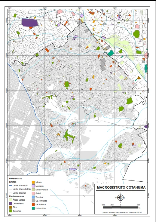 Mapa turístico del macrodistrito Cotahuma